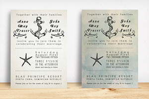 Beach Wedding Invitation Pack, an Invitation Template by Knotted Design