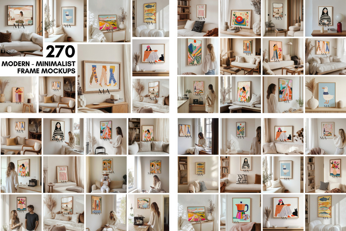 Mega Interior Frame Mockup Pack, a Household Mockup by Mockup Art Atelier (Photo 23 of 60)
