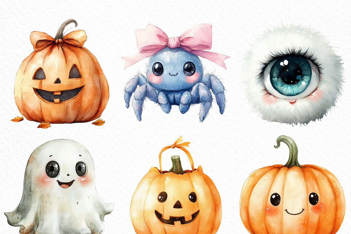 Kawaii Baby Halloween Clipart Bundle, an Illustration by Craft Nest (Photo 3 of 6)