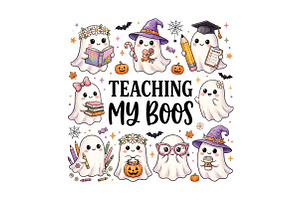 Teaching My Boos Halloween PNG, a Seasonal Illustration by CraftArtStudio