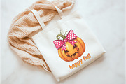 Cute Coquette Pumpkin PNG, an Illustration by Watercolor design (Thumbnail 3 of 3)