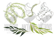 Greenery Watercolor Clipart, a Decorative Illustration by NKTKNS (Thumbnail 4 of 7)
