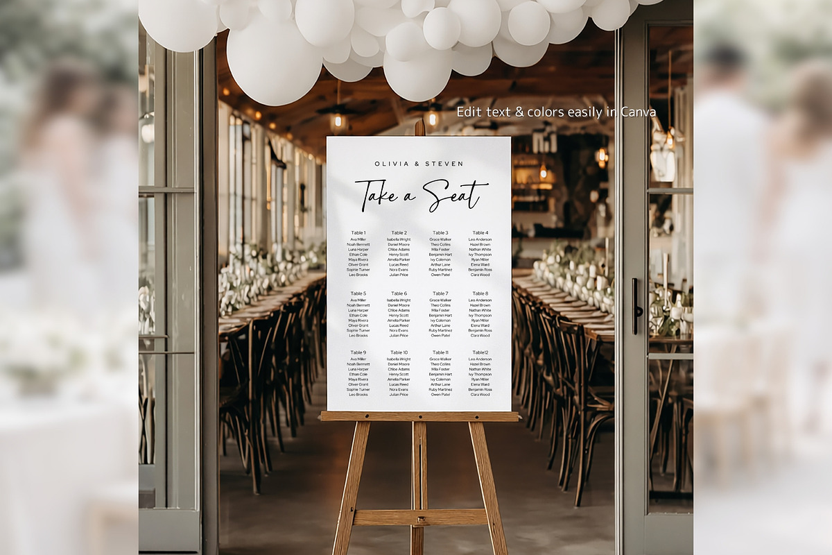 Modern Script Seating Canva bd007, a Poster Template by TyphoonStudio (Photo 6 of 10)