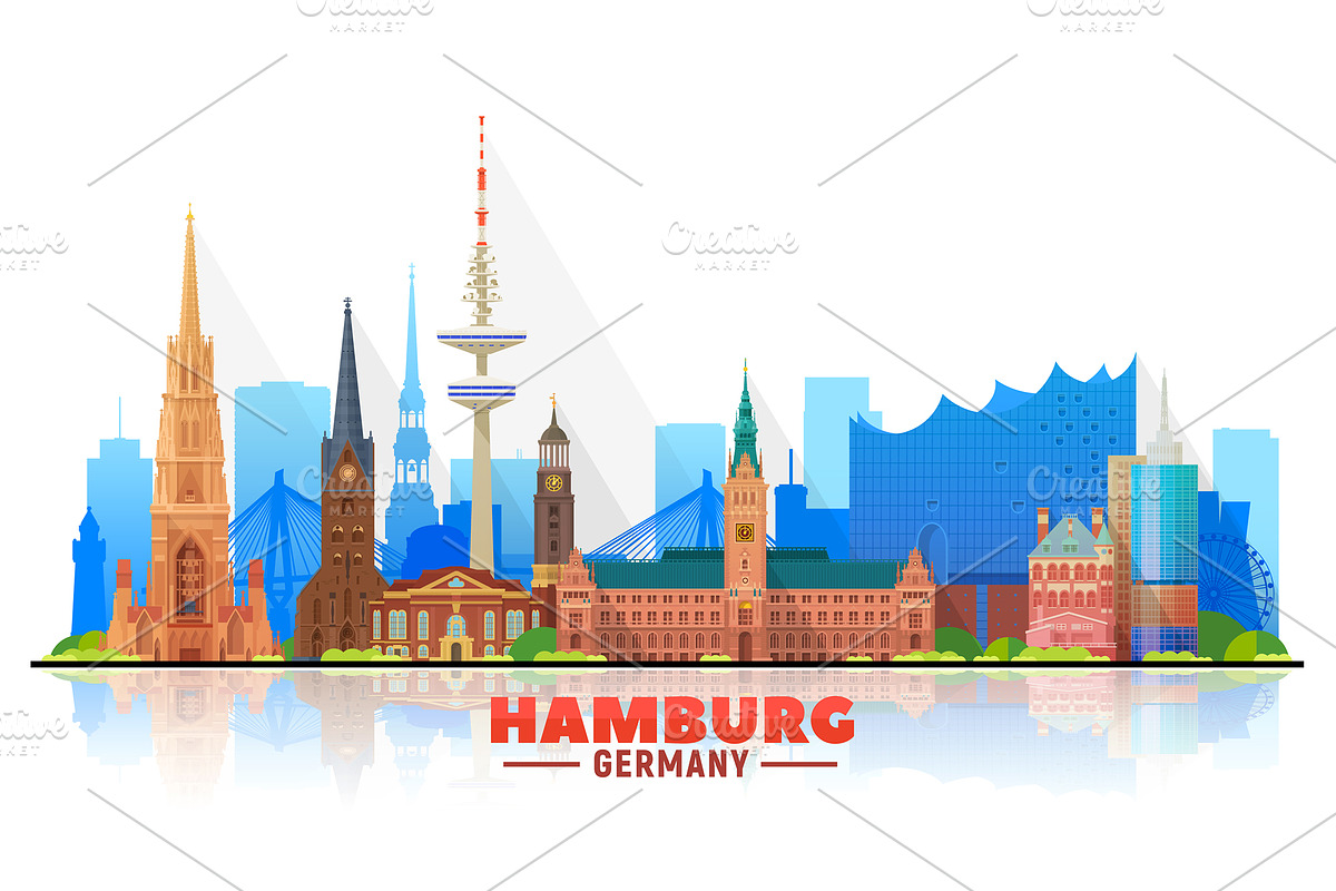 Hamburg Germany skyline, an Illustration by Sky and glass (Photo 3 of 6)