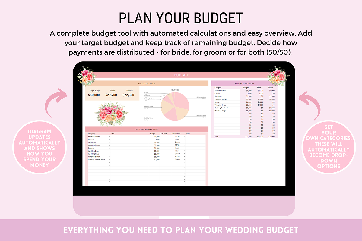 Wedding Planner Google Sheets, a Templates & Theme by SunshineStudioBoutique (Photo 4 of 10)