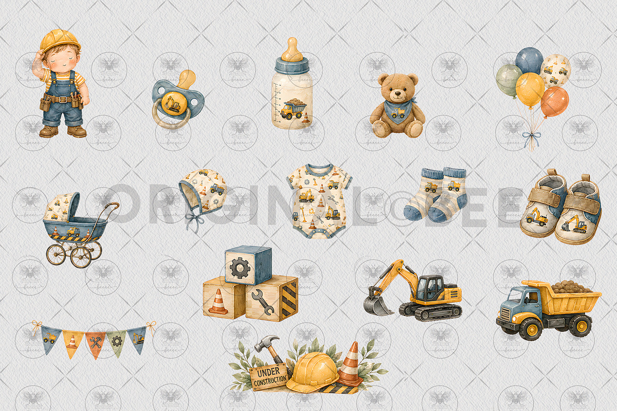 Construction Baby Clipart, a Decorative Illustration by BigCakeBee (Photo 3 of 4)