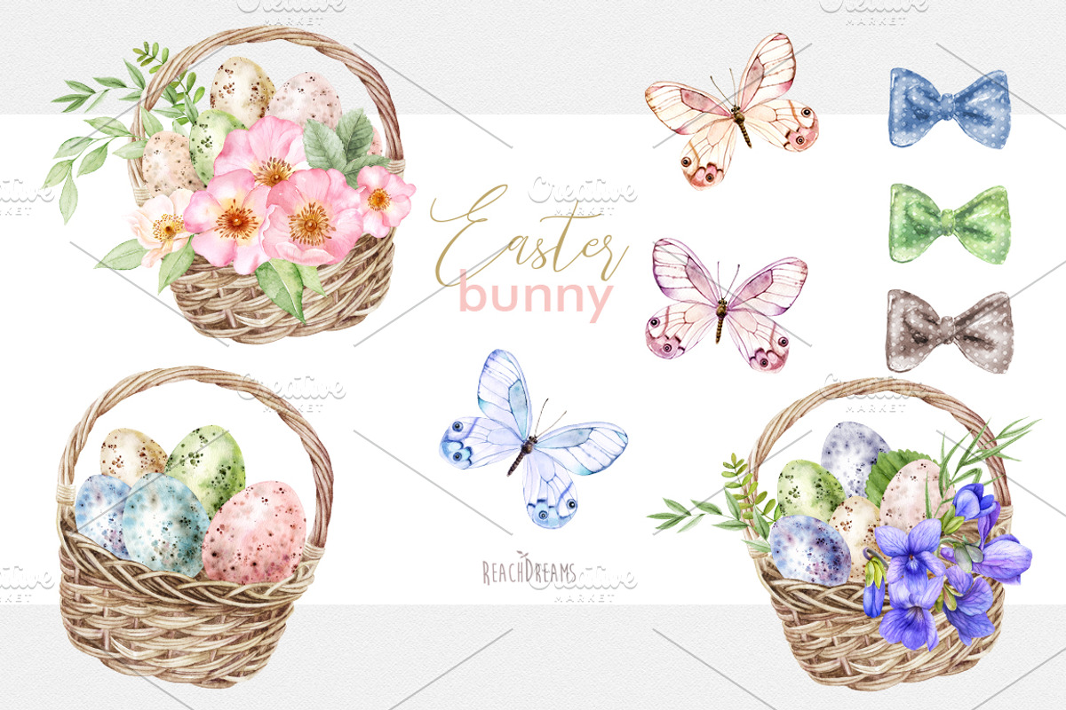Easter bunny collection, an Animal Illustration by ReachDreams (Photo 3 of 7)
