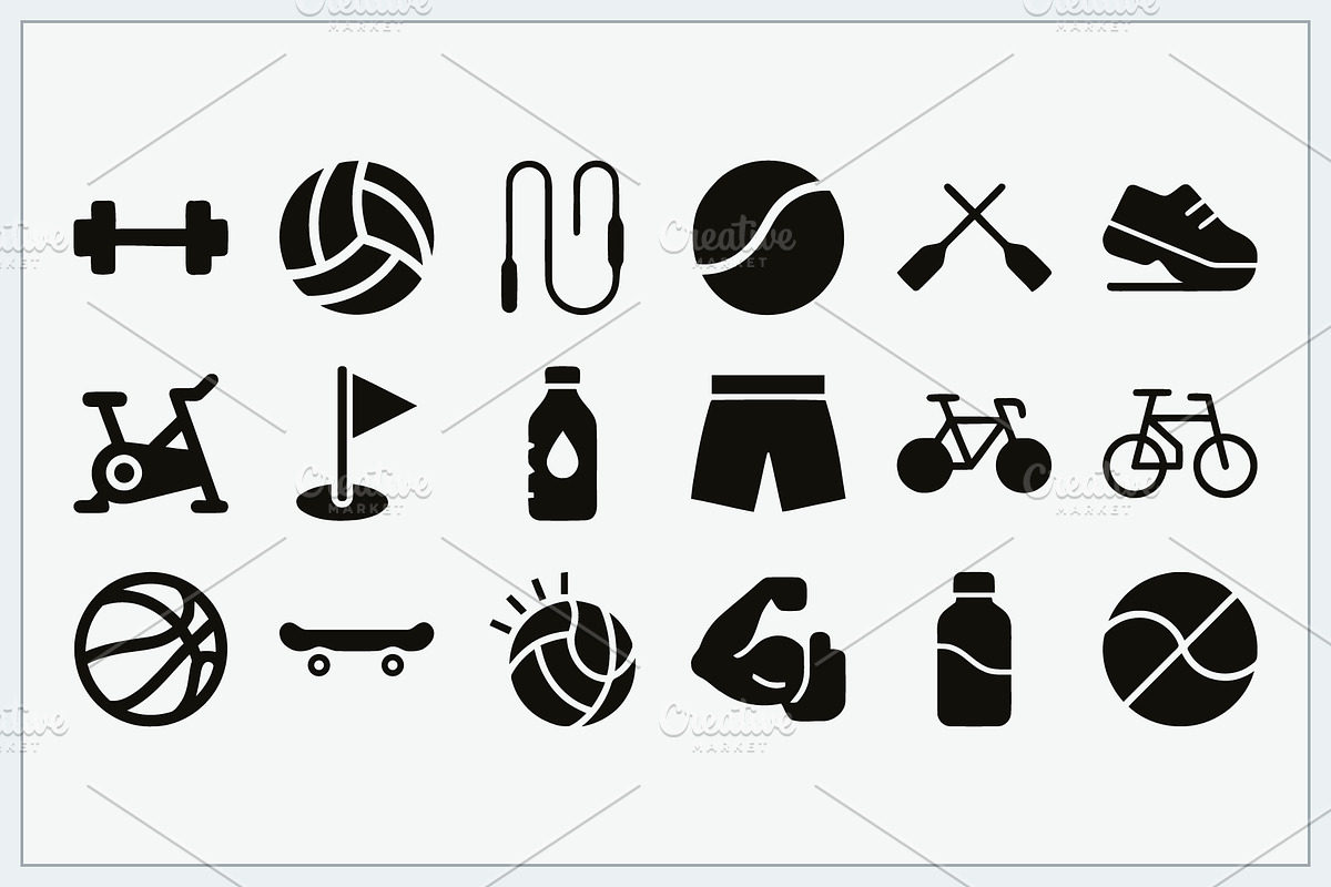 Sports Fitness Icons Logo, a Solid Icon by Vectorium Studio (Photo 7 of 16)