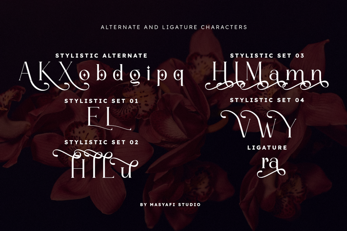 Aloura - Luxury Logo Font, a Serif Font by Masyafi Studio (Photo 8 of 9)