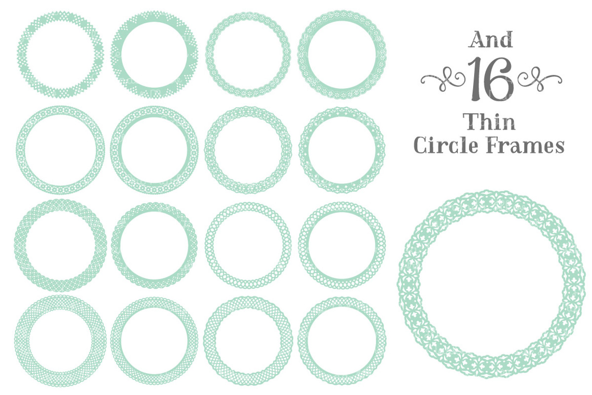 Mint Lace Circle Frames, an Illustration by Amanda Ilkov (Photo 5 of 5)