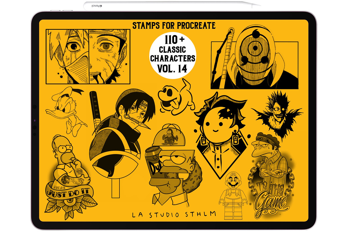 Bundle 2 Classic Character-Stamp Set, a Brush Add-On by LA Studio Sthlm (Photo 7 of 17)