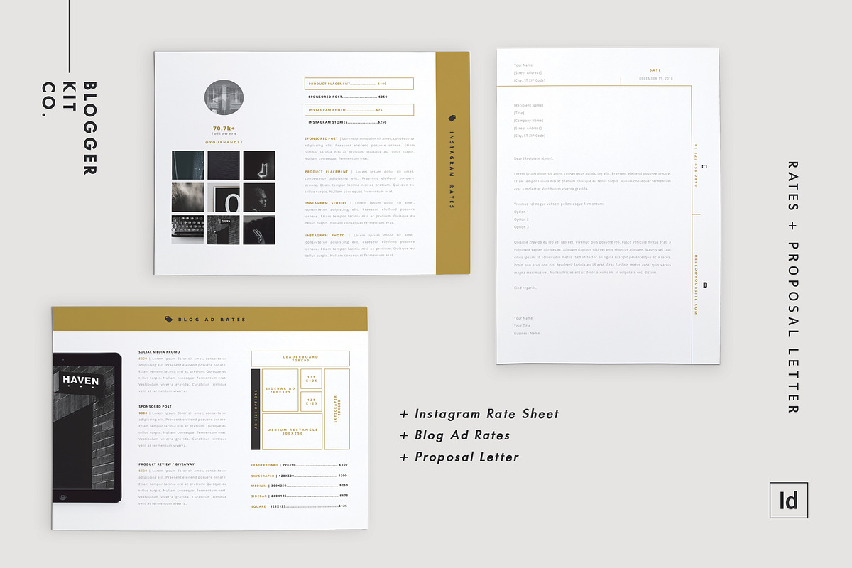 Media Kit Template | 6 Pages, a Social Media Template by Blogger Kit Co. (Photo 3 of 4)