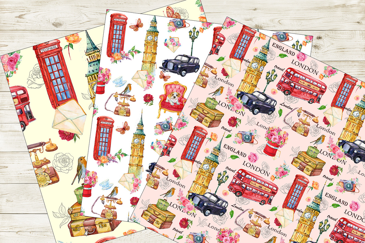 London Seamless Patterns, a Pattern Graphic by MitrushovaArt (Photo 7 of 9)
