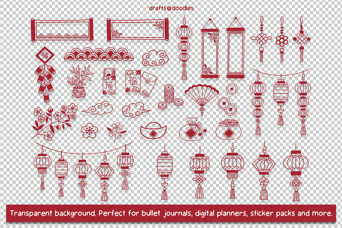 Chinese New Year Graphics Set, a Pattern Graphic by Drafts n Doodles (Photo 3 of 12)