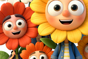 Flowers and Friends, a Person Illustration by Sharon Schwalbe (Thumbnail 5 of 5)