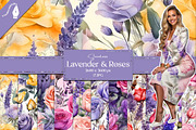 Lavender & Roses Digital Paper, a Texture Graphic by Creative Matrix82 (Thumbnail 1 of 4)