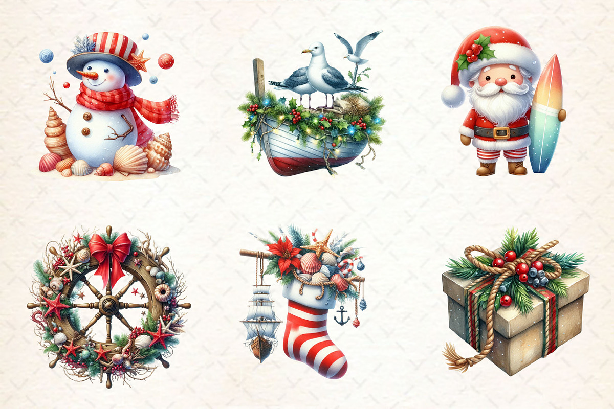 Merry Maritime Christmas Clipart, a Work Illustration by Dream Creation (Photo 5 of 5)