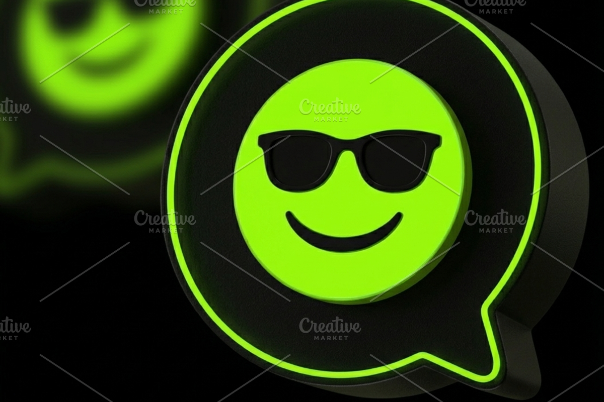 3D Neon Cool Sunglasses Emoji, an Arts & Entertainment Photo by microtasker (Photo 2 of 2)