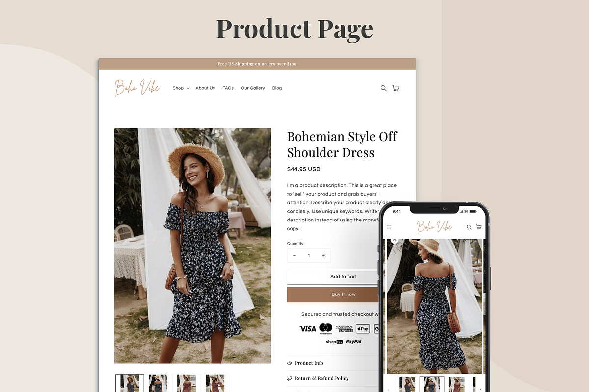 Boho Vibe - Boutique Shopify Theme, a Templates & Theme by InspiredTheme (Photo 2 of 8)