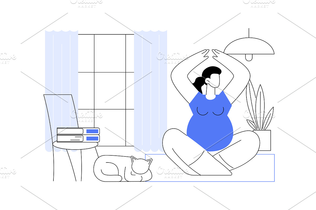 Yoga for pregnant isolated cartoon, a Person Illustration by Visual Generation