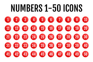 Numbers 1-50 Icons