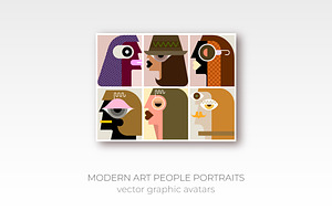 Six Portraits Set Of Design Elements, an Illustration by danjazzia