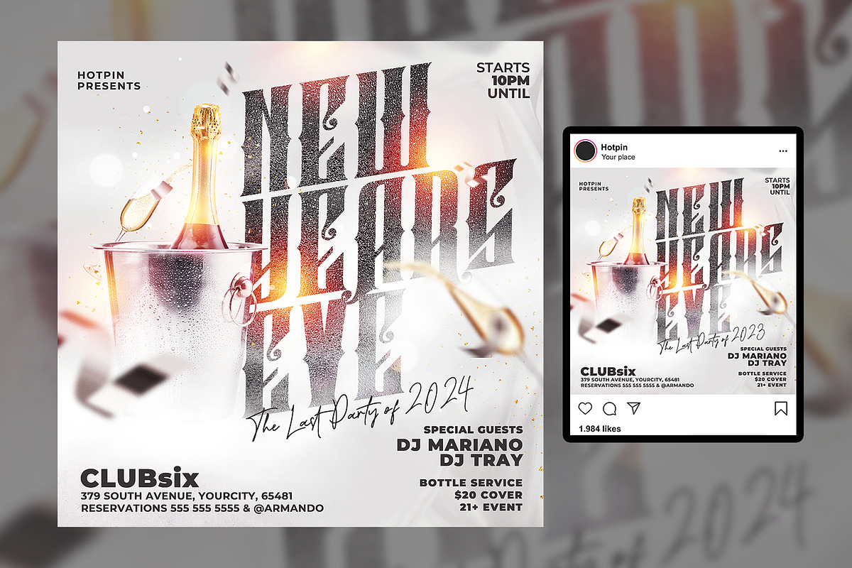 New Year Party Flyer Template, a Flyer Template by Hotpin (Photo 2 of 2)