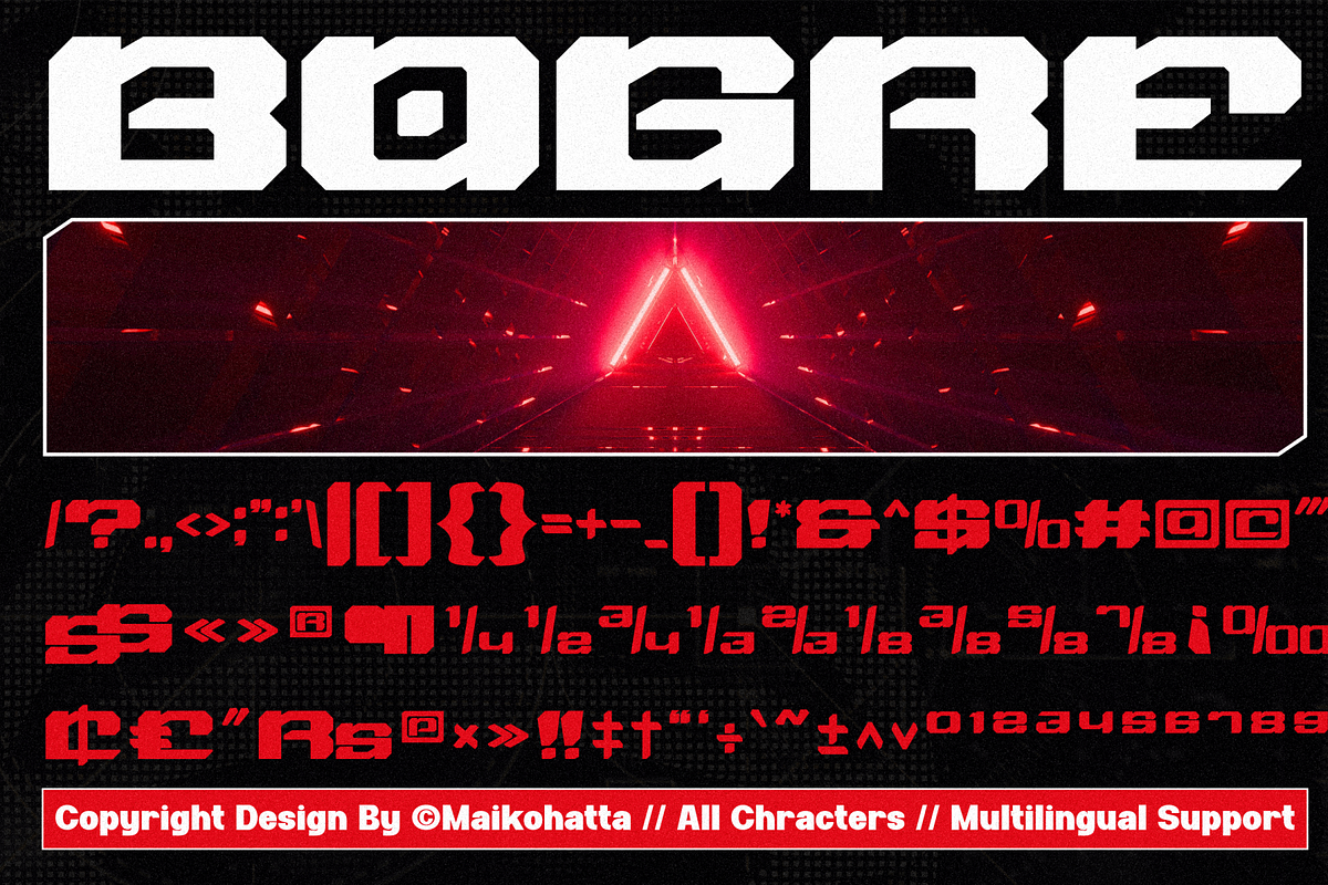 Bogre - Modern Techno Font, a Script Font by MaikoHatta (Photo 6 of 7)