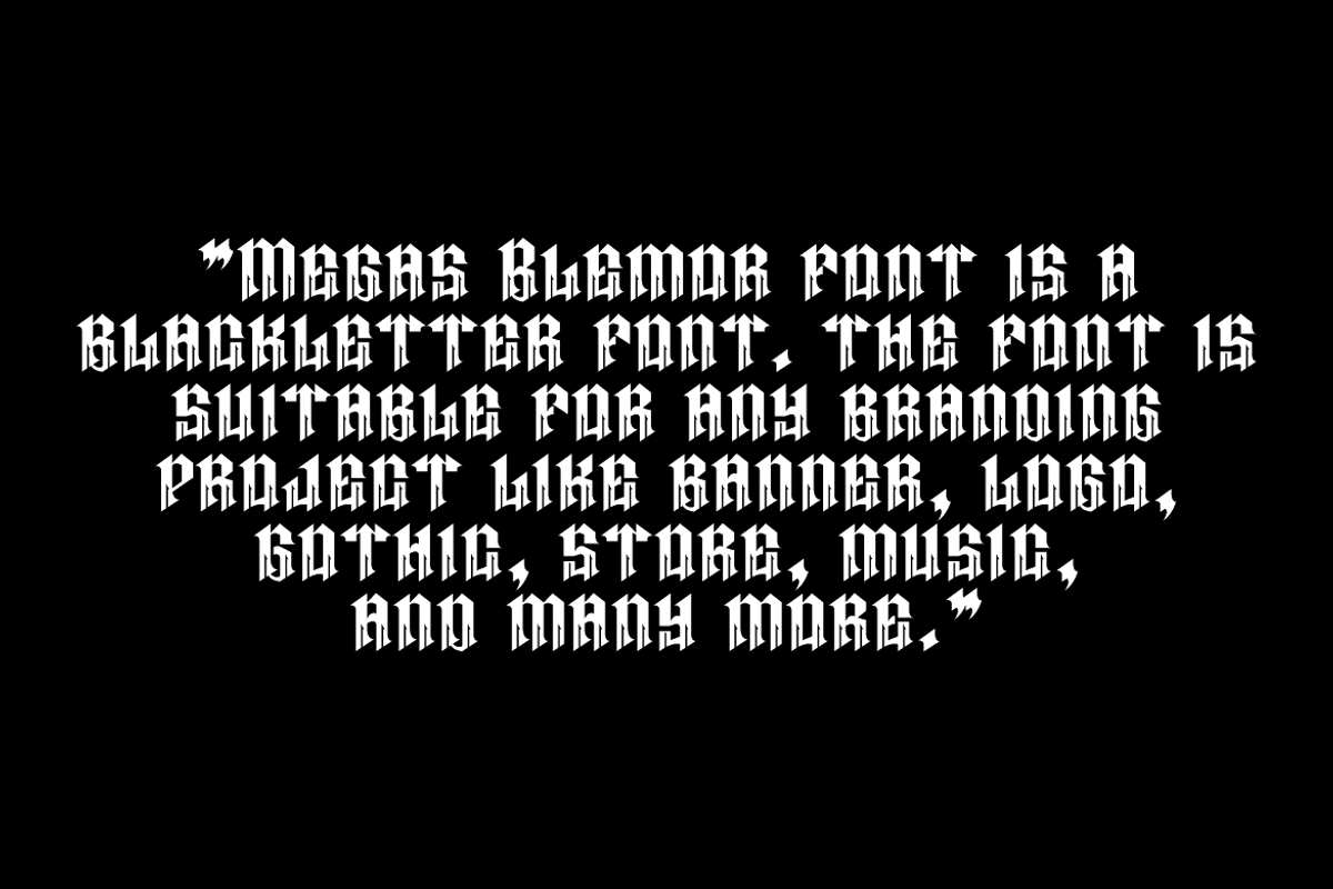 Megas Blemor - Tattoo Font, a Blackletter Font by Iqsiart Studio (Photo 5 of 10)
