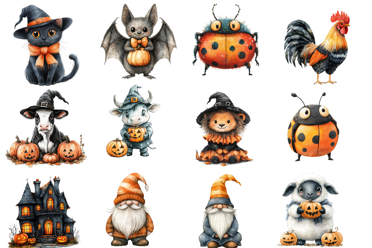 Halloween  Animals Clipart, an Illustration by Designworld (Photo 2 of 6)