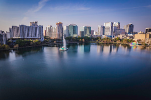 Aerial photo of Lake Eola In Orlando