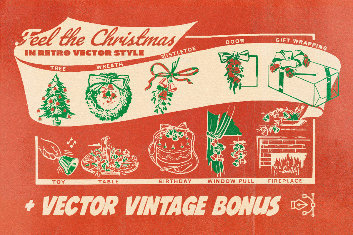 Retro Christmas Design Kit, a Seasonal Illustration by Retro Machine (Photo 16 of 17)