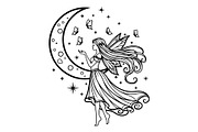 Fairy Moon Butterfly Silhouette, an Object Illustration by Gaye Art (Thumbnail 23 of 31)