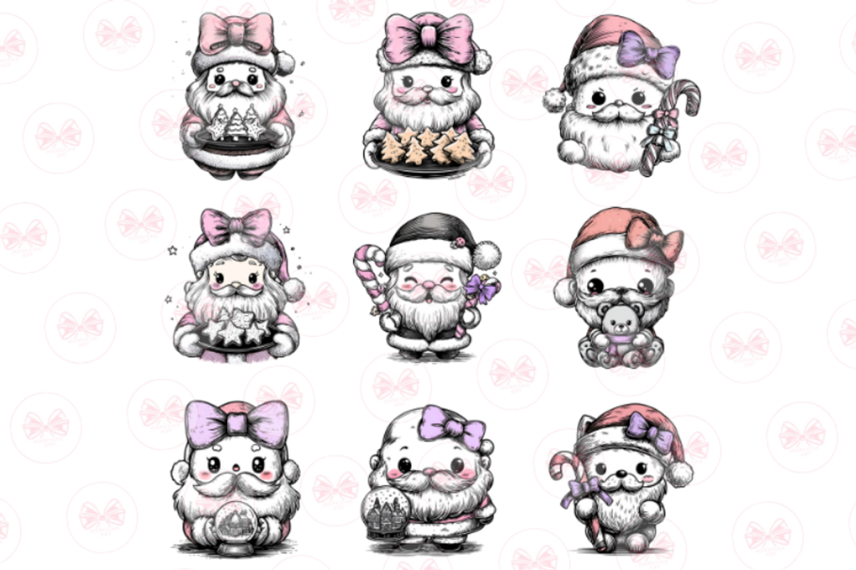 Retro Santa Clipart, an Illustration by Markicha Art (Photo 3 of 5)