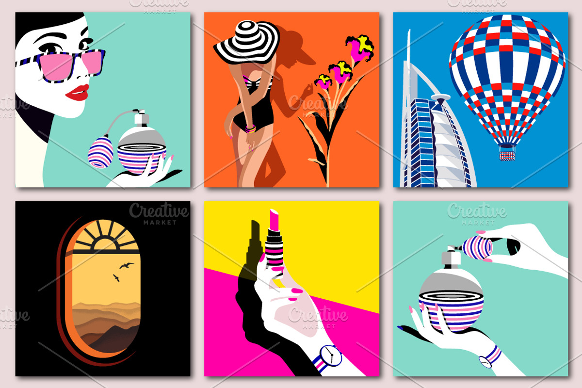 Chic & modern. Fashion & travel set, a Decorative Illustration by Dasha_D (Photo 6 of 7)