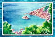 Seascapes. Watercolor illustrations., an Illustration by AlexGreenArt (Thumbnail 5 of 9)