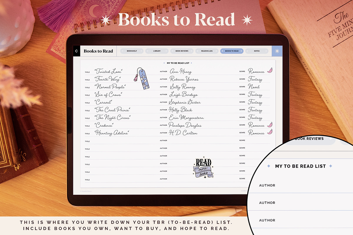Digital Reading Journal – Blue, a Stationery Template by Aurelie Maron (Photo 7 of 9)