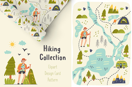 Hiking Collection, a Decorative Illustration by AnkaDrozd