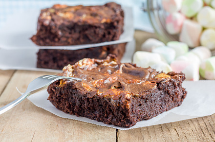 Homemade brownies with marshmallow, a Food & Drink Photo by iuliia_n