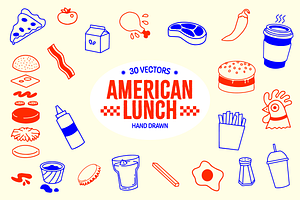 American Lunch · Burger Illustration