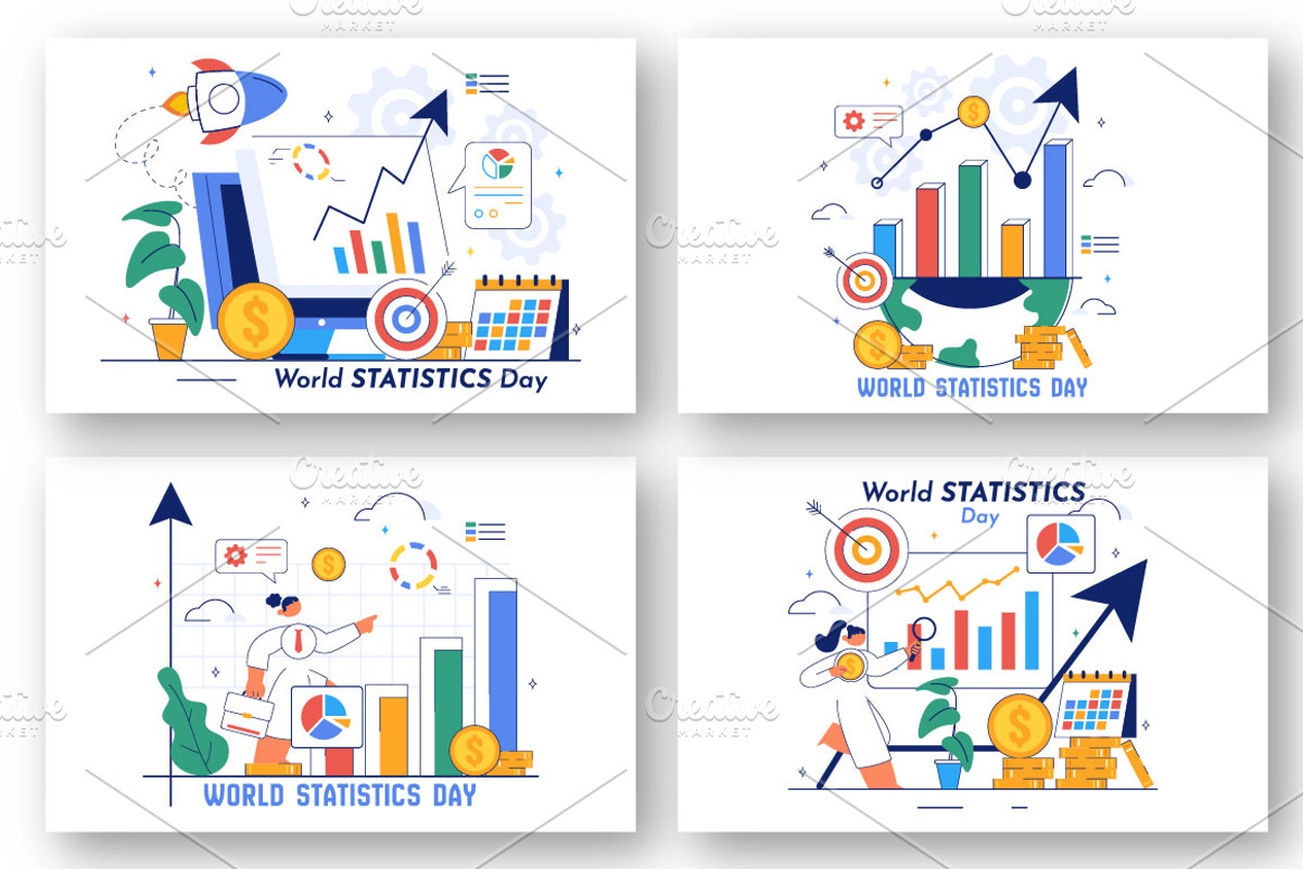 10 World Statistics Day Illustration, a Finance Illustration by denayunebgt (Photo 2 of 4)