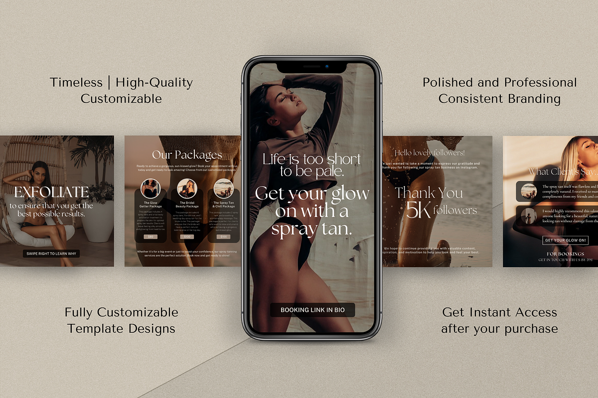 Spray Tanning Instagram Posts, a Social Media Template by Design Lush Studio (Photo 4 of 9)