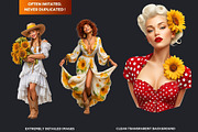 Sunflower Beauties Complete Cliparts, a Person Illustration by ThatsDesignArt (Thumbnail 3 of 16)