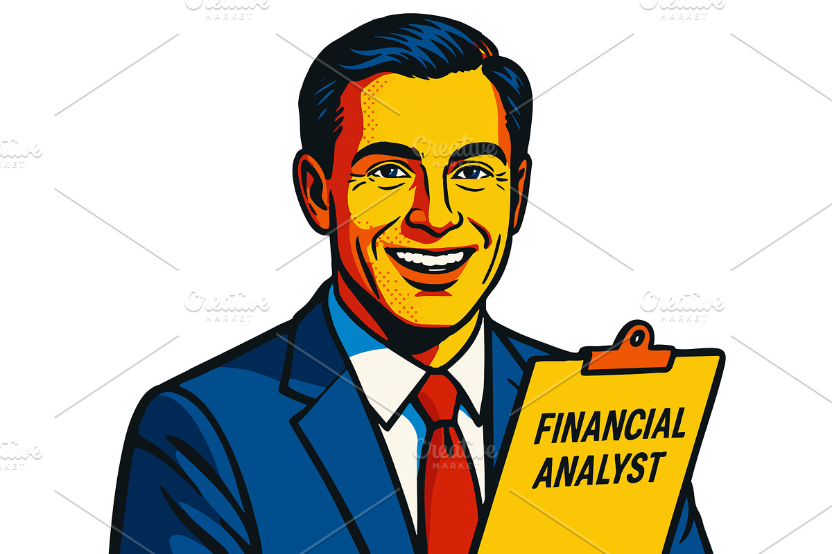Smiling Financial Analyst vector, a Person Illustration by AlexArt
