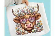 Easter Day Highland Cow Highland, a Seasonal Illustration by Designking (Thumbnail 1 of 6)