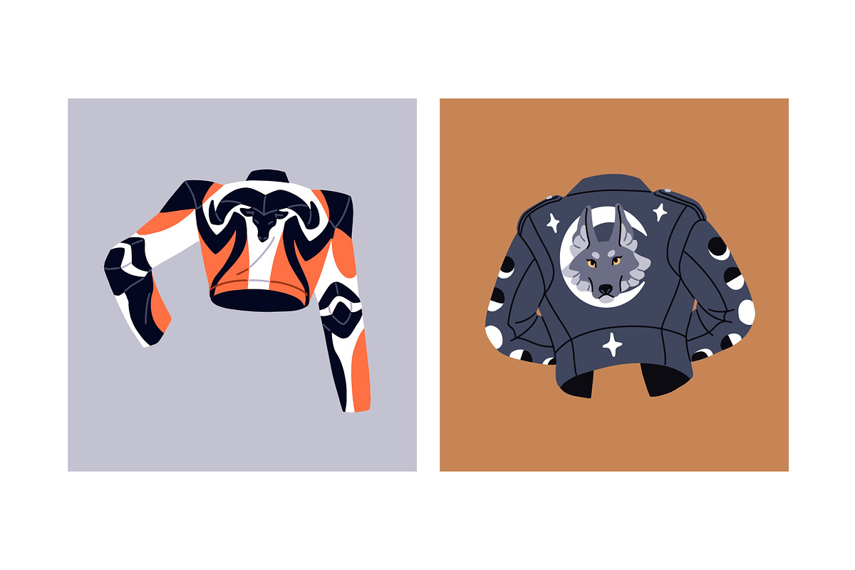 Leather jackets, motorcycle gear set, a Decorative Illustration by PaperTrident (Photo 3 of 3)