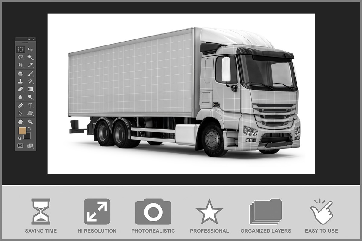 Truck Mockup - Minimalist Design, a Product Mockup by Bruno's Shop (Photo 2 of 3)