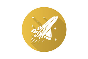 Spaceship Flat Design Glyph Icon