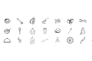 cooking equipment handdrawn, an Object Graphic by nikagraphic