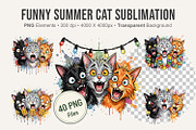 Funny Summer Cat Sublimation, an Illustration by Artnoy (Thumbnail 1 of 8)